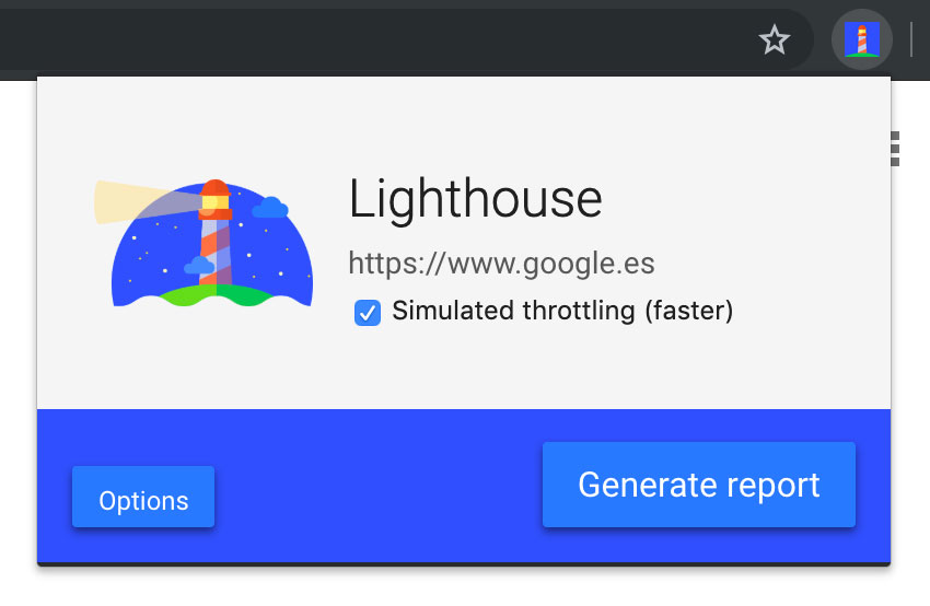 Extensión Lighthouse en Google Icono